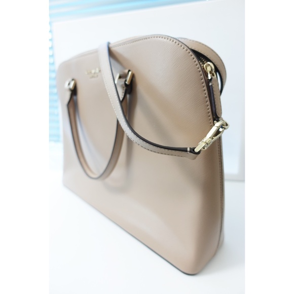 Kate Spade Beige Brown Saffiano Laptop Leather Bag - Picture 9 of 10